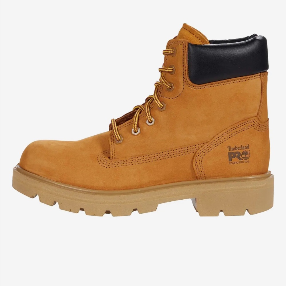 Timberland PRO Tan and Black High-Top Boots with Padded Collar